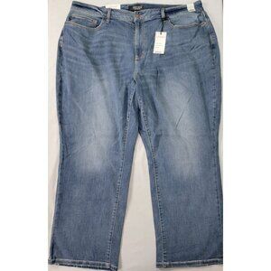 Jude Blume Women's Blue Denim Jeans Straight Fit High Waist NEW 22 W #8602
